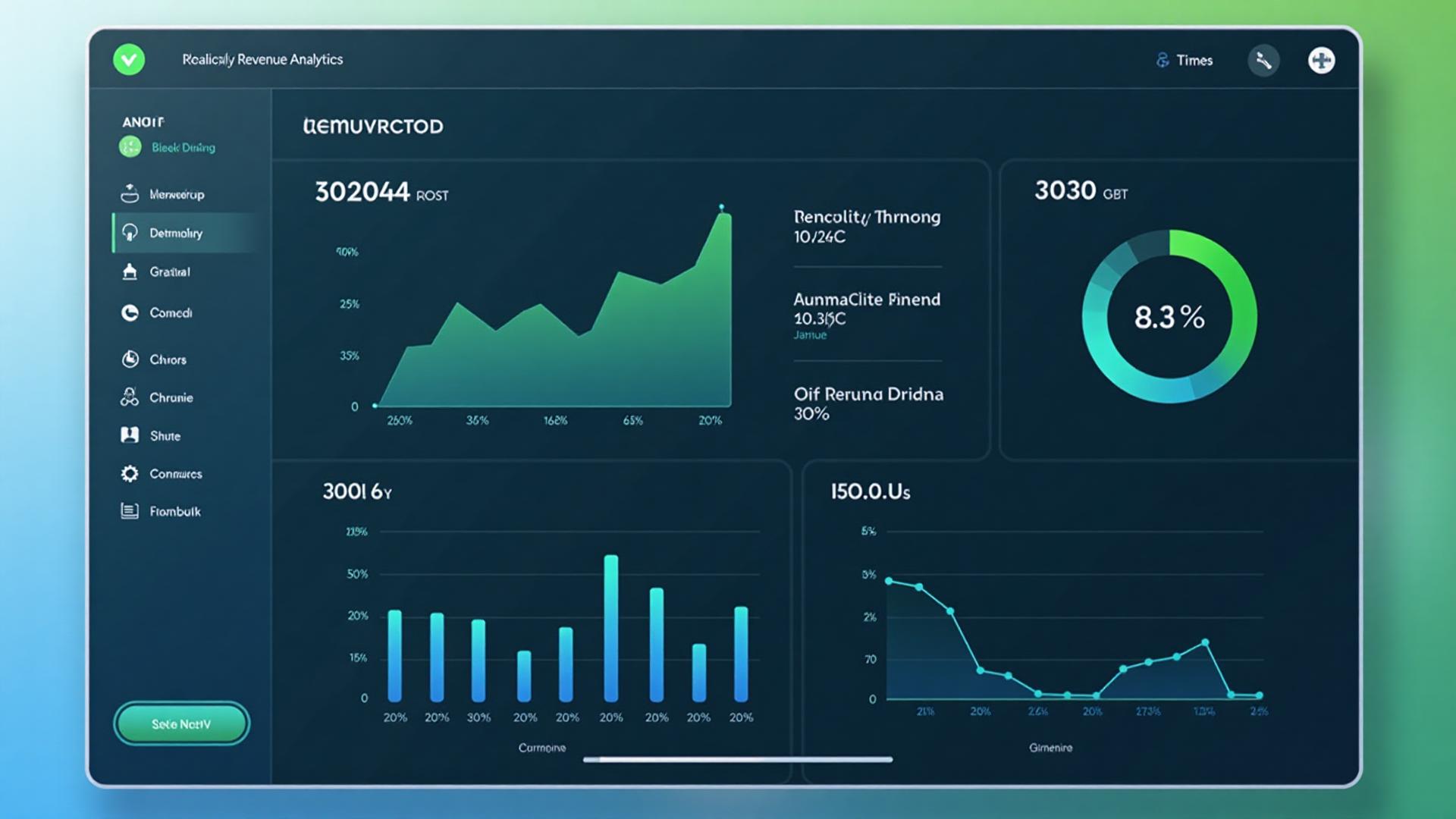 Revenue analytics dashboard showing practice performance